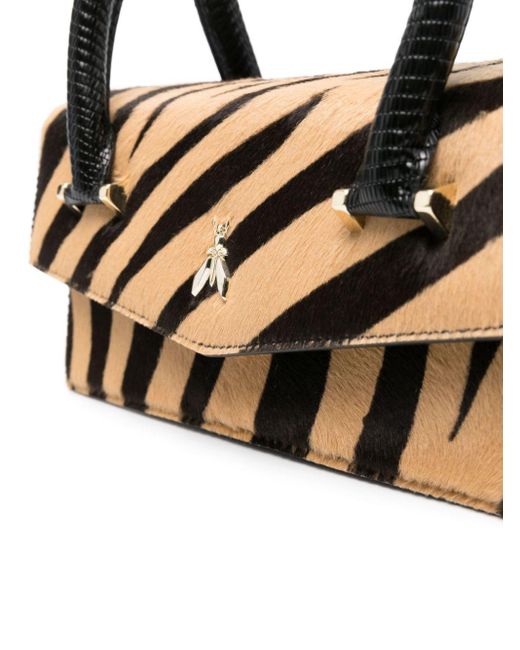 Patrizia Pepe Black Fly Bambi Zebra-pattern Tote Bag