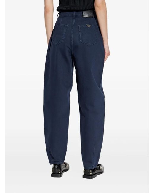 Emporio Armani Blue Logo-Plaque Jeans