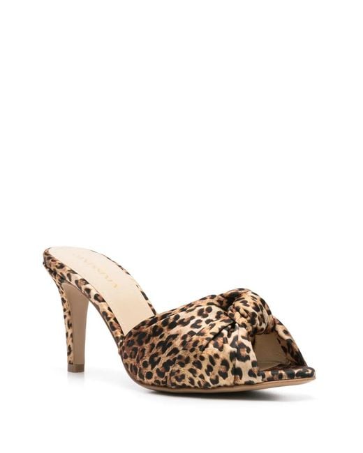 Ginissima Brown Leopard-Print Heeled Sandals