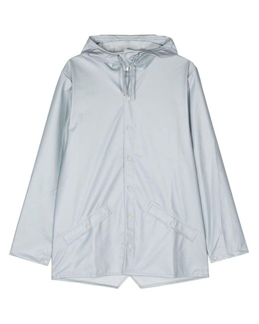 Rains Blue Waterproof Hooded Raincoat