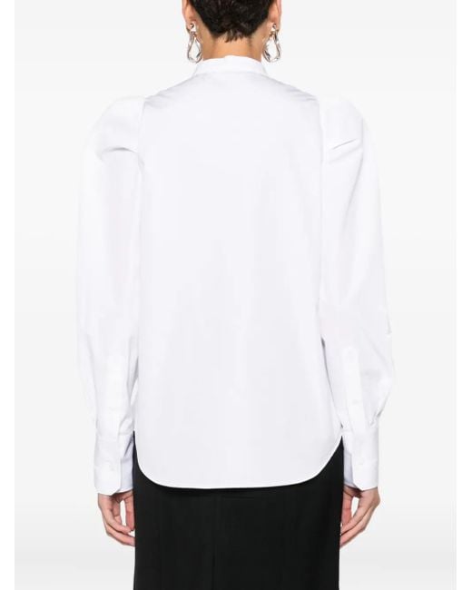 Alexander McQueen White Puff-Sleeve Button-Front Shirt
