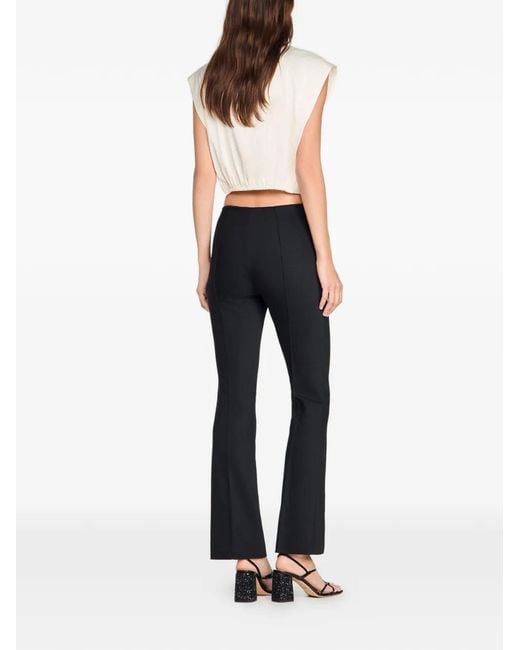 Sandro Blue Pleat And Zip Trousers