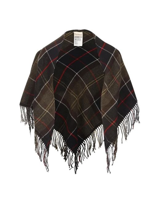 Barbour Black Kirklees Tartan Triangular Scarf