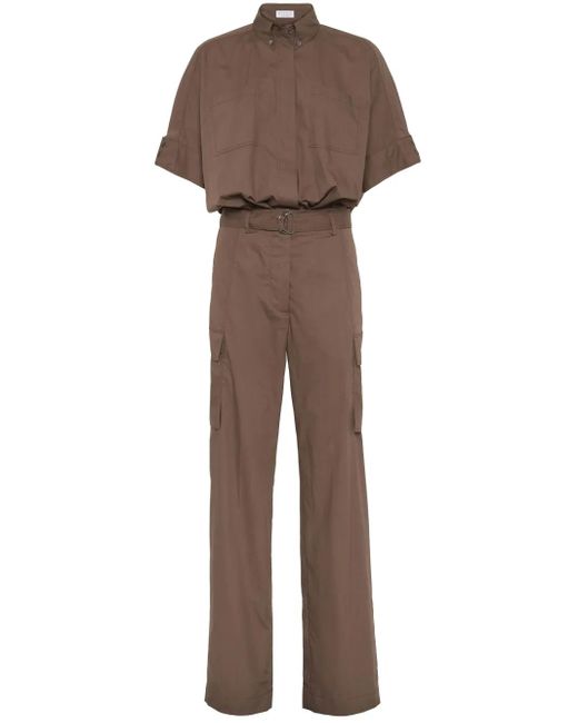Brunello Cucinelli Natural Poplin Jumpsuit