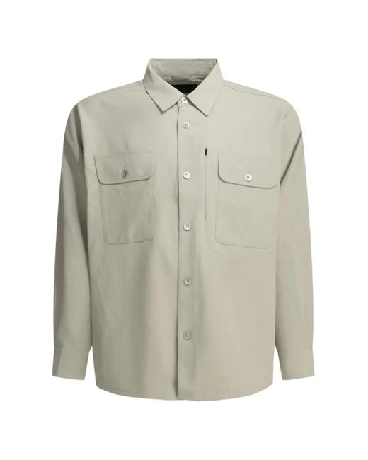 Goldwin Gray Button-Up Chest-Pockets Shirt for men
