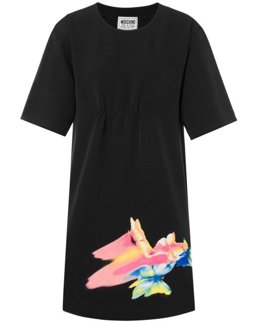 Moschino Jeans Black Graphic-print T-shirt Minidress