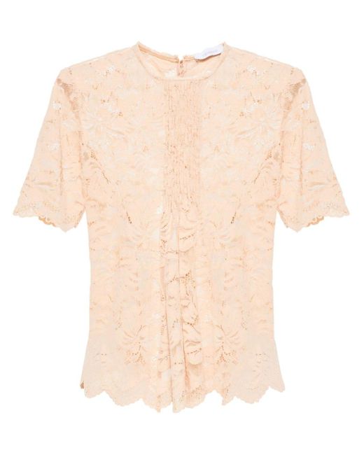Rabanne Natural Corded-lace T-shirt