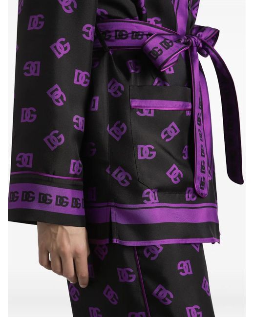 Dolce & Gabbana Purple Dna Dg Logo-Print Shirt