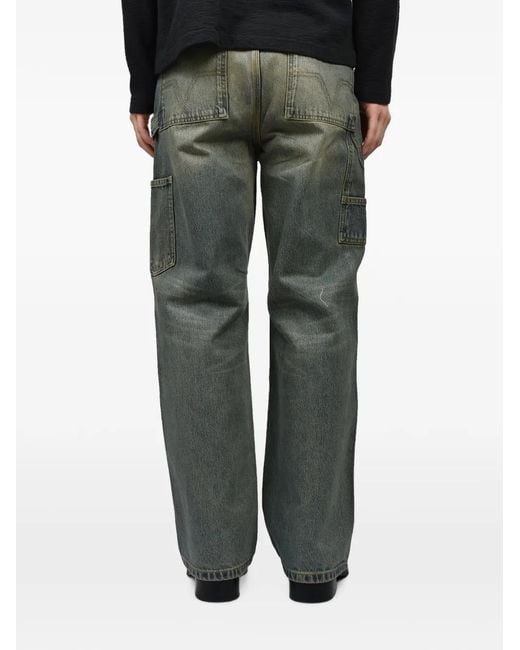 No Maintenance Gray Mud-Wash Double-Knee Jeans for men