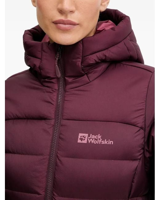 Jack Wolfskin Purple Nebelhorn Down Hooded Quilted Performance Jacket