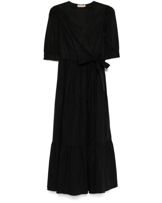 Abito Midi A Portafoglio di Twinset in Black