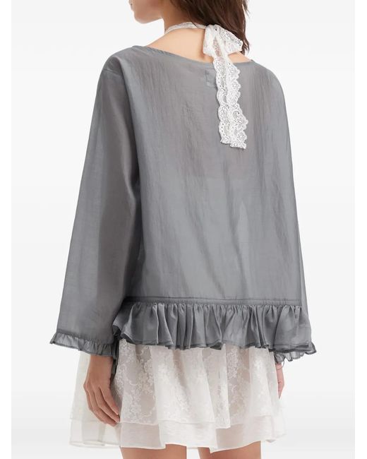 B+ AB Gray Ruffled Playsuit