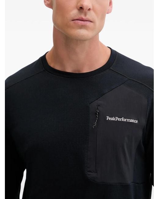 Peak Performance Black Freelight Zip-Pocket T-Shirt for men