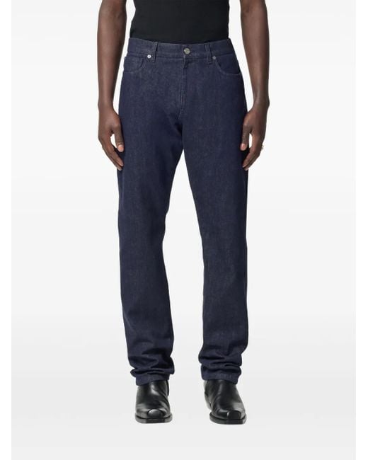 Versace Blue Wide-Leg Cotton Jeans for men