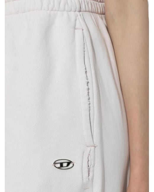DIESEL White Crystal-Embellished Track Pants