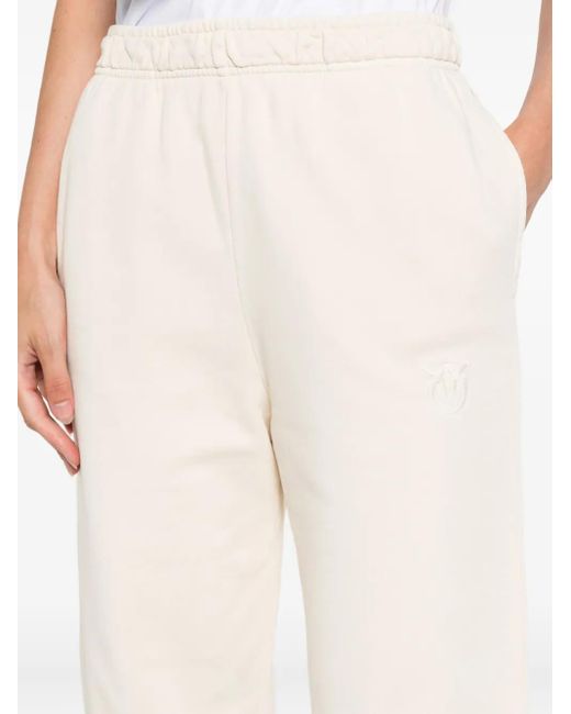 Pinko White Elastic-Ankles Cotton Trousers