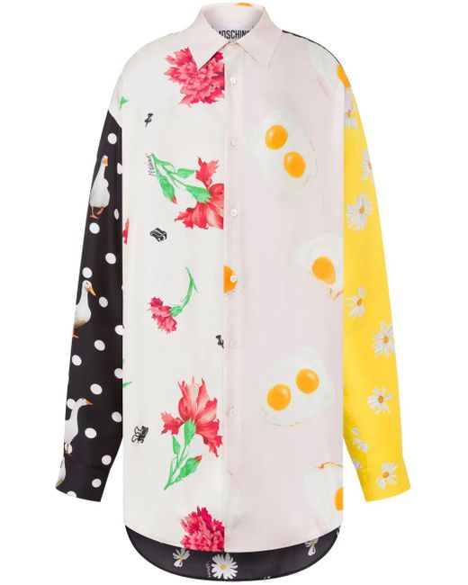 Moschino ミックスプリント シャツ White