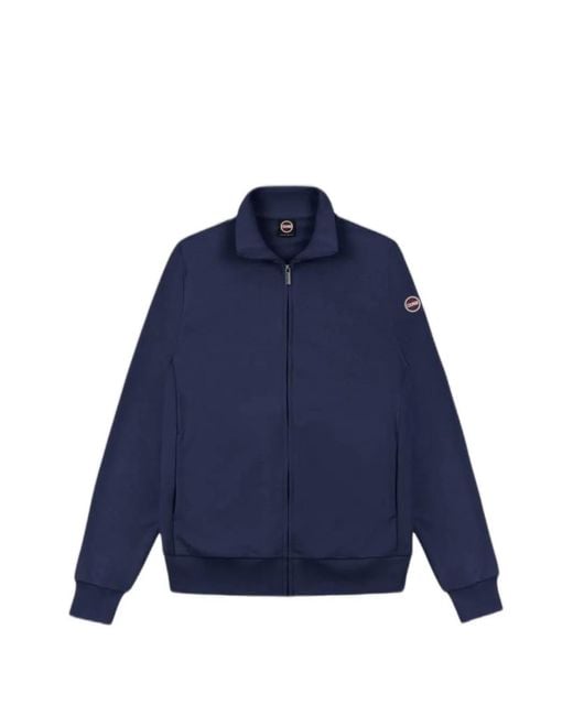 Colmar Blue High-Neck Zip-Up Cotton Sweatshirt for men