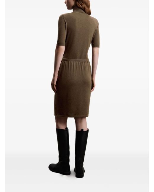 12 STOREEZ Brown Drawstring Merino Skirt