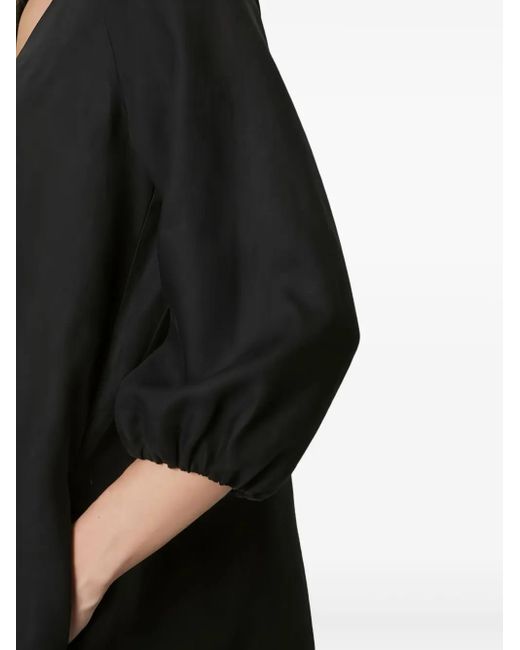 Marc O' Polo Black Puff-Sleeve V-Neck Dress