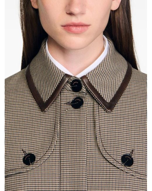 Sandro プリーツパネル シングルコート グレー | Lyst