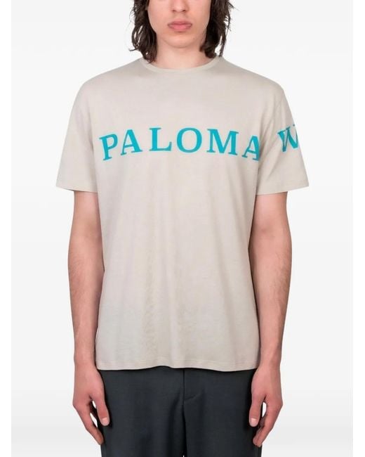 Paloma Wool Gray Logo-Print T-Shirt for men