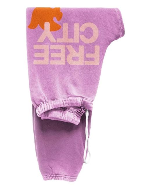 Freecity Purple Large Graphic-Print Sweatpants