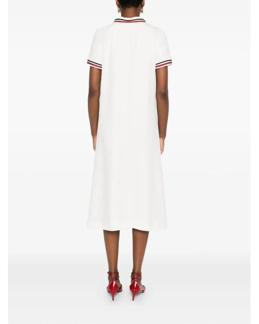 Valentino Garavani White Cherry-Embellished Polo Midi Dress