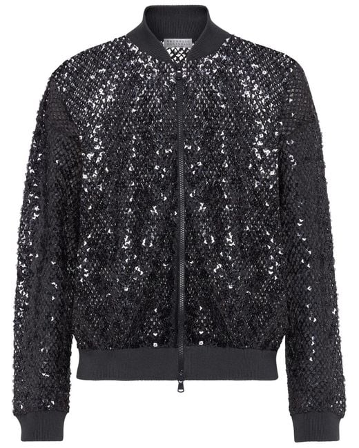 Brunello Cucinelli Black Sequinned Jacket