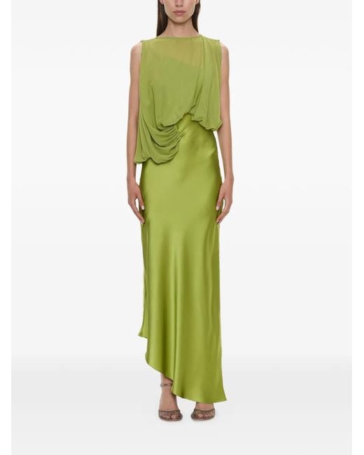 Christopher Esber Green Cumulus Draped Asymmetric Dress
