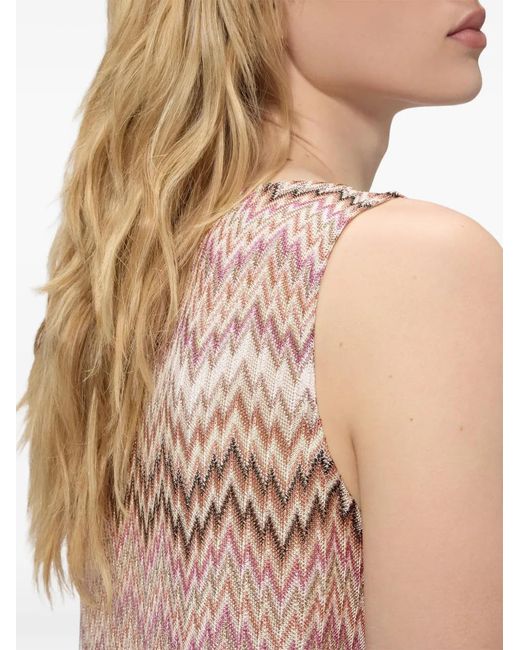 Missoni Pink Sleeveless Viscose Top With Snake Motif