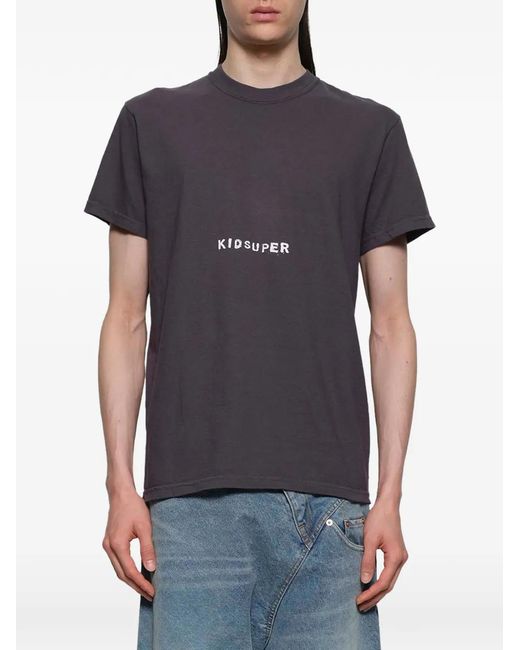 Kidsuper Black Short-Sleeve Logo-Detail T-Shirt for men