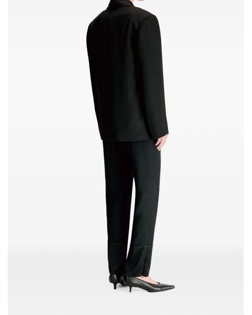 Loulou de Saison Black Sira Double-Breasted Shawl-Collar Jacket