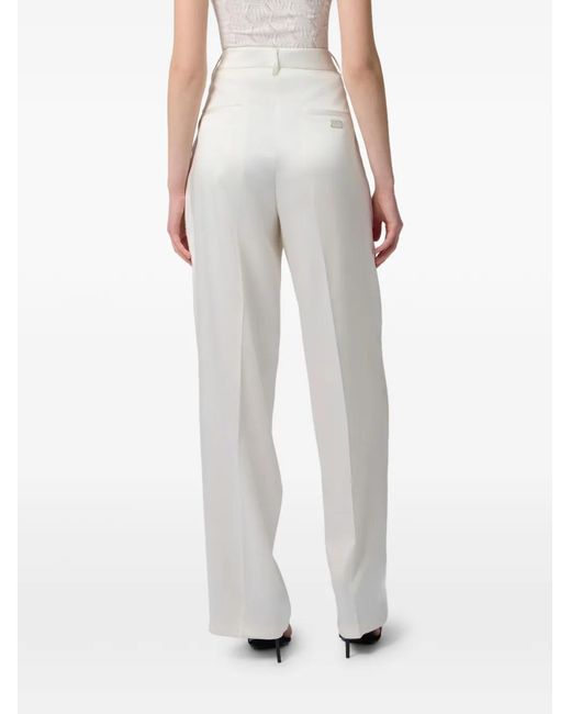 Philipp Plein White Satin Dame Fit Trousers