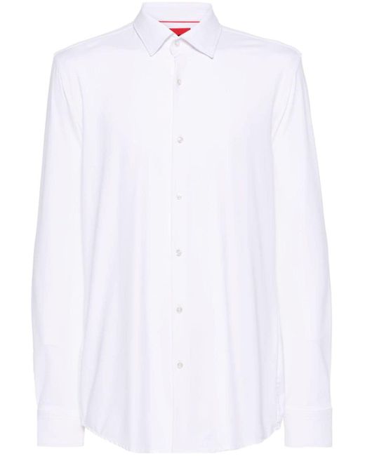 HUGO Slim-fit Overhemd Met Klassieke Kraag in het White voor heren