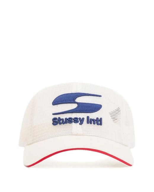 Stussy White Moto S Mesh Cap