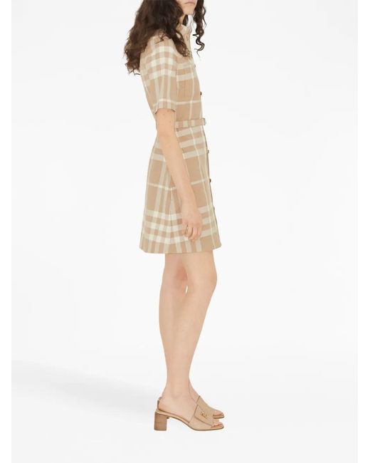 Burberry Natural Checked Cotton Dress