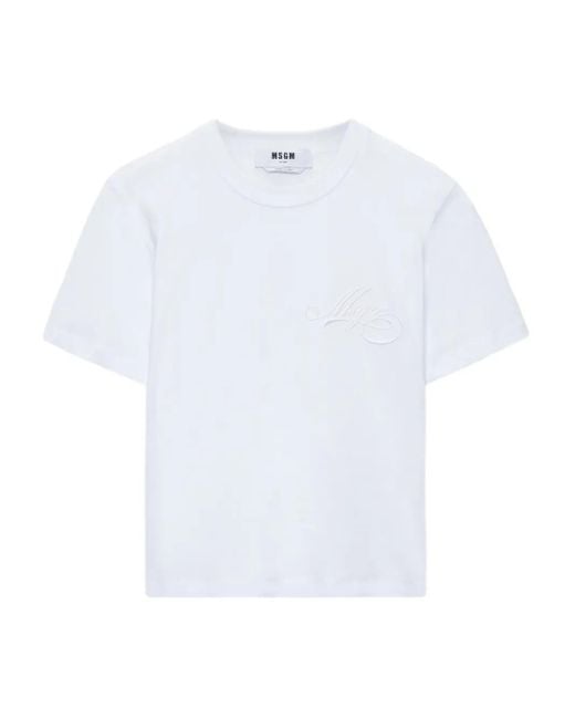 MSGM ロゴ Tシャツ White