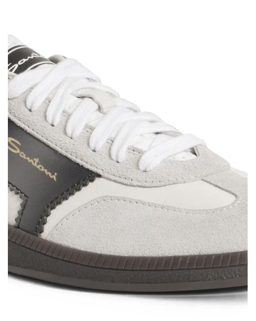 Santoni White Dbs Oly Sneakers