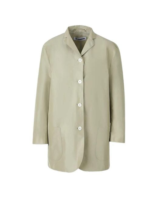 Jil Sander White Button-Fastening Patch-Pocket Jacket