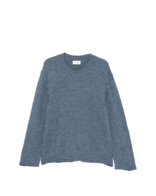 Diana Studio Blue Brushed-Knit Crew-Neck Sweater for men