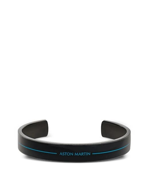 Aston Martin Black Logo-Engraved Enamel Bangle for men