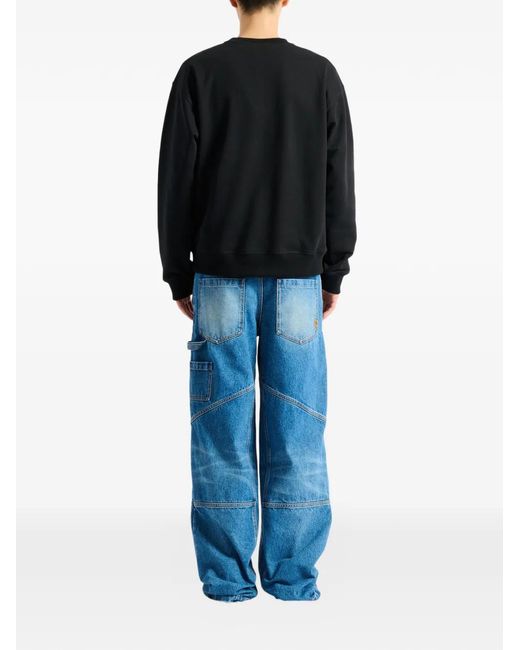 Balmain Black Embroidered Vintage Sweatshirt for men