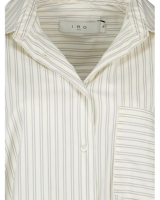 IRO White Striped Long-Sleeved Shirt