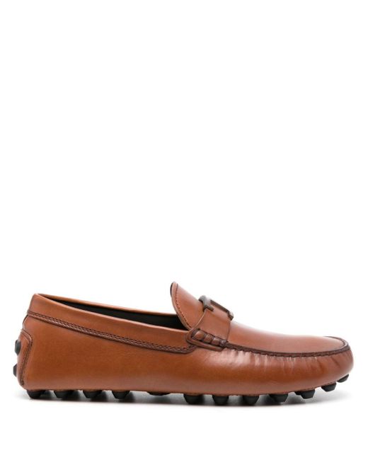 Tod's Brown City Gommino Leather Loafers for men