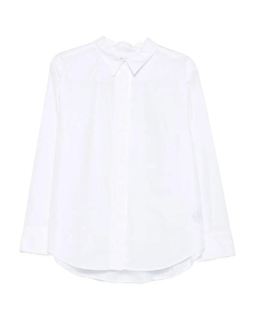 Marc O' Polo Blouse Met Lange Mouwen En Kraag in het White