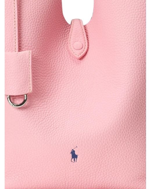 Polo Ralph Lauren Pink Polo Play Leather Tote Bag