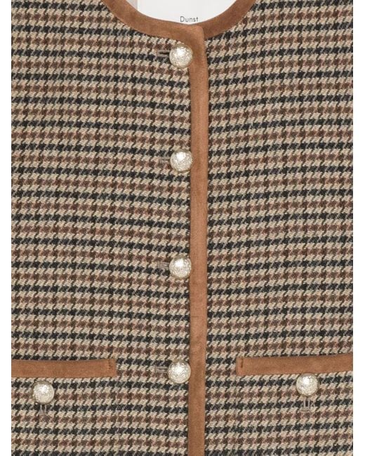 DUNST Brown Houndstooth Pearl-Button Jacket