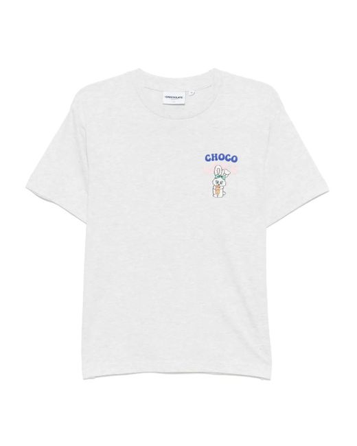 Chocoolate White Logo-Embroidered T-Shirt