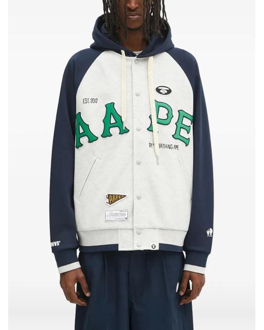 Aape By A Bathing Ape Gray Main Zip Up Jacket for men